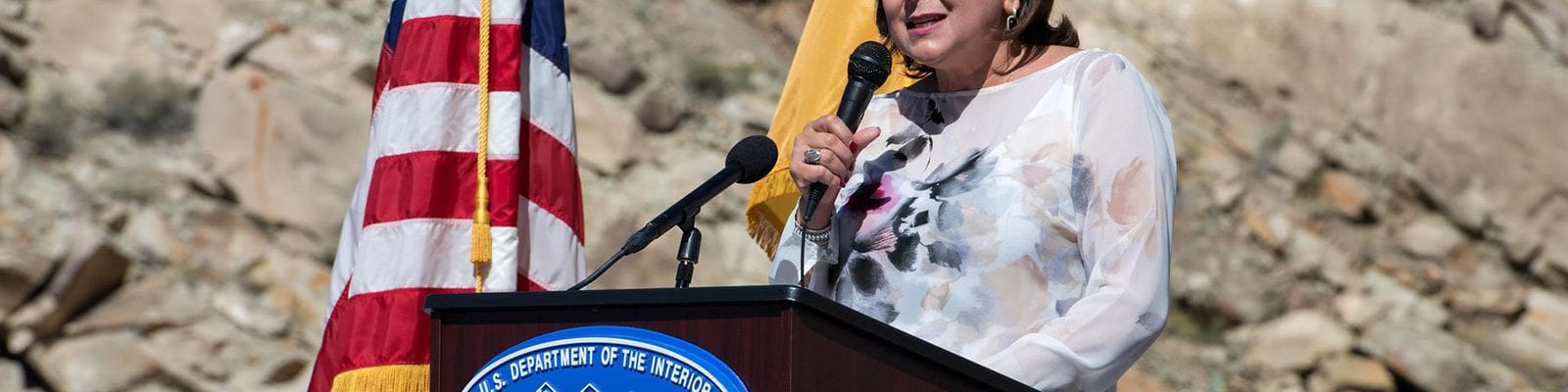 Susana Martinez, the Governor of New Mexico, speaking at a Bureau of Reclamation event.