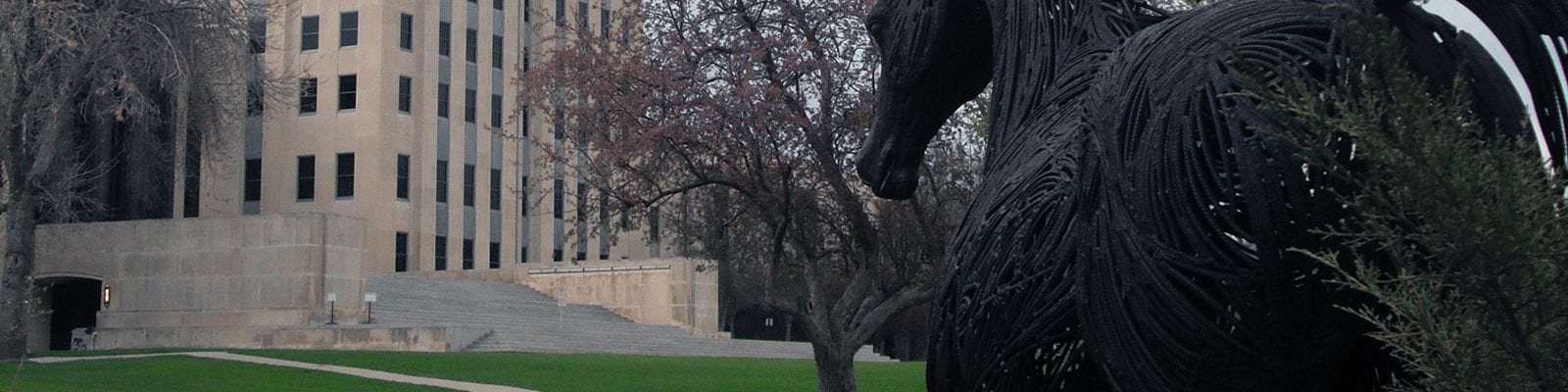 The North Dakota Capitol building.