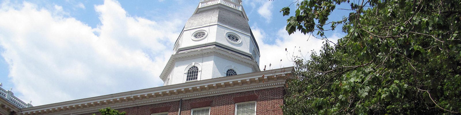 The Maryland Statehouse in capital city Annapolis, Maryland.